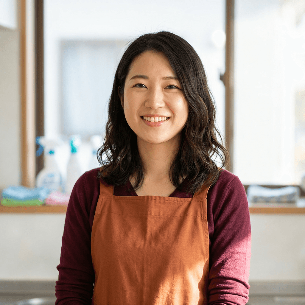 Lisa Nguyen smiling at her desk in a clean office